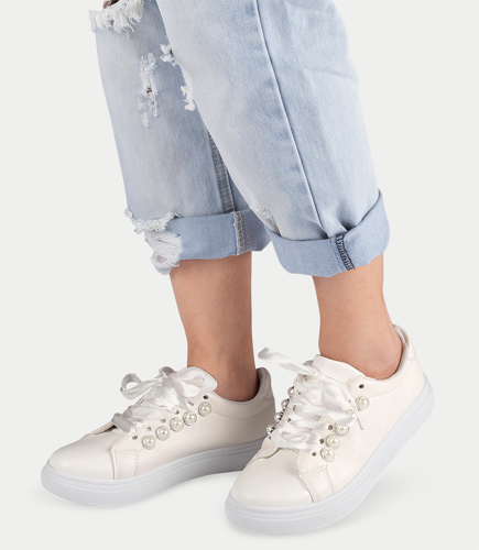 Buty sportowe damskie N/M R193 Białe