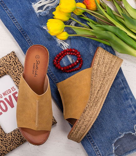 Klapki damskie Skotnicki KL-3/4014 Camelowe