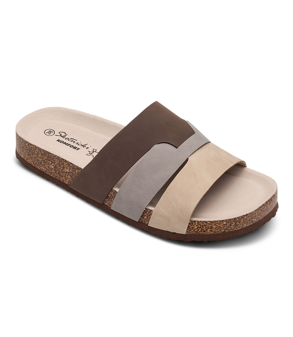 Klapki damskie Skotnicki KL-3-0508 Beige/Brown