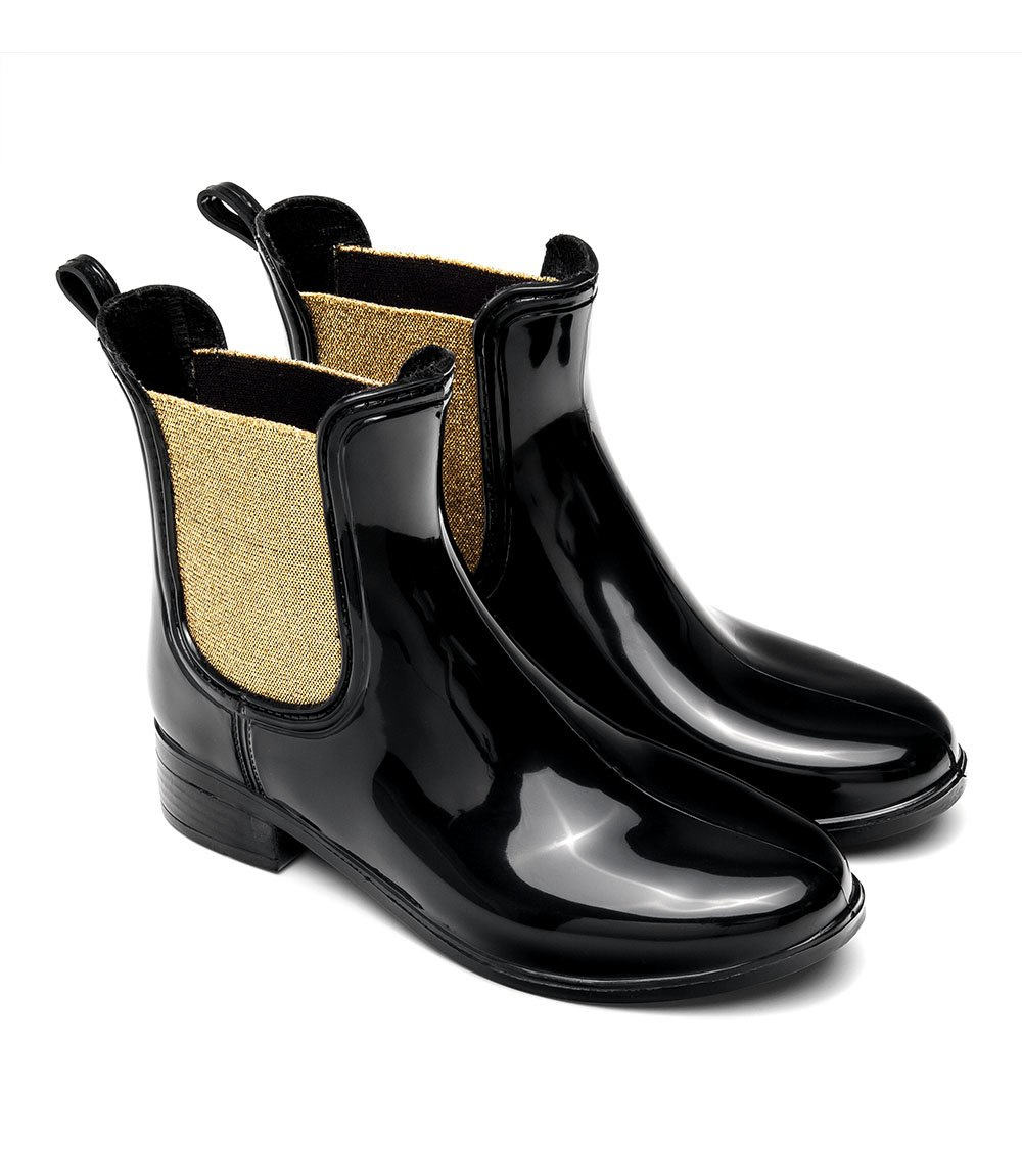 Kalosze damskie N/M Czarno - Złote