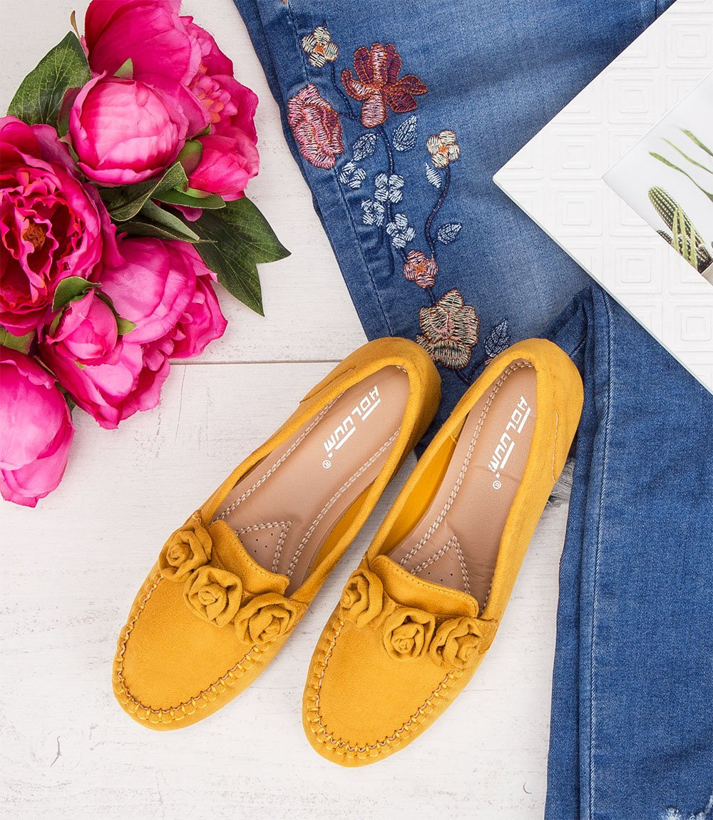 Mokasyny damskie Abloom 195-2 Żółte