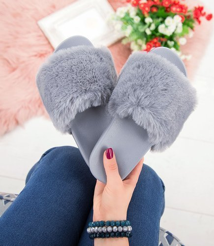 Klapki damskie Queen Vivi 218-177 Szare