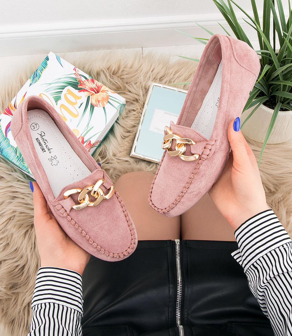 Mokasyny damskie Skotnicki P-3-0581 Różowe