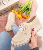 Buty sportowe damskie N/M 88-33 Beżowe