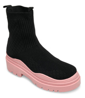 Buty sportowe N/M 88-56 Czarno-Różowe