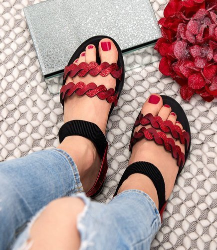 Sandałki damskie Super Mode 446 Czerwone