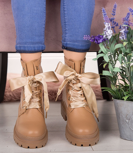 Botki damskie Lady Glory F6008 Brązowe