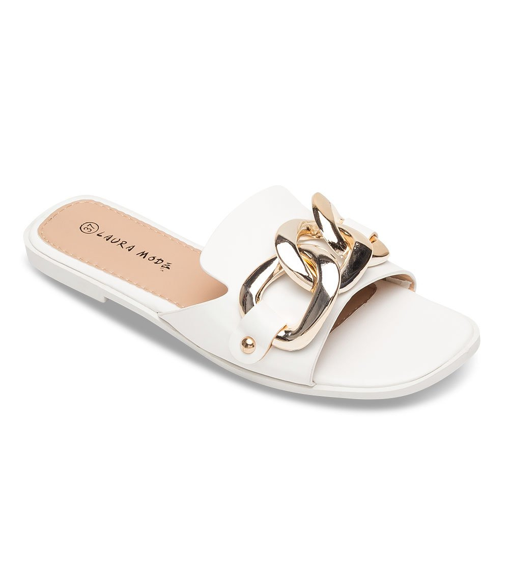 Klapki damskie Laura Mode F-37 Białe