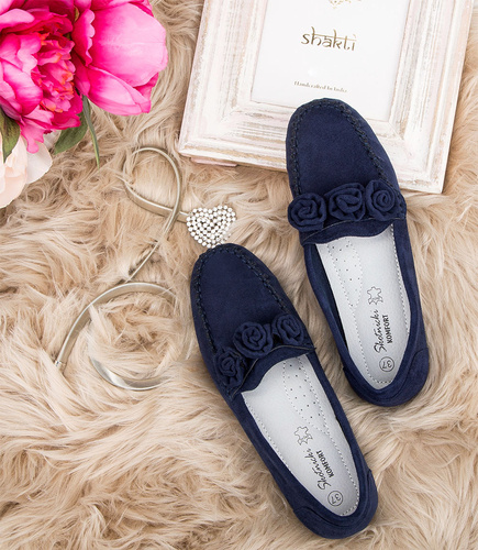 Mokasyny damskie Skotnicki P-3-0582 Granatowe