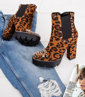 Botki damskie N/M 18803-1 Panterka