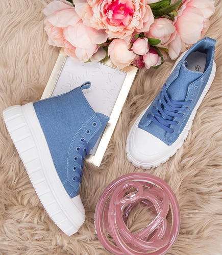 Trampki damskie N/M 88-50 Niebieskie