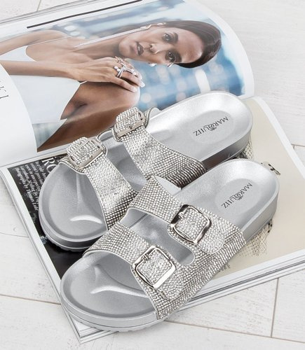 Klapki damskie Marquiiz K-9176 Srebrne