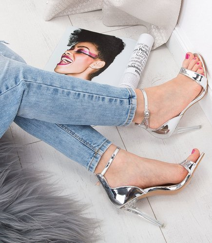 Sandałki damskie Laura Mode ZOY-003 Srebrne