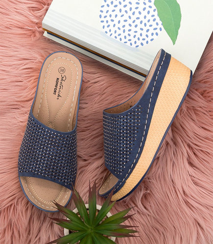 Klapki damskie Skotnicki KL-3/4012 Granatowe