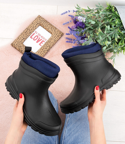 Kalosze damskie Realpaks ETBG-15VS8 Czarno - Niebieskie