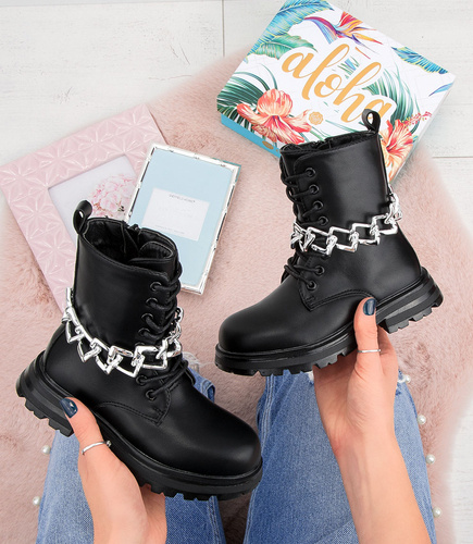 Botki dziewczęce Rock & Joy 7508-2B Czarne + S