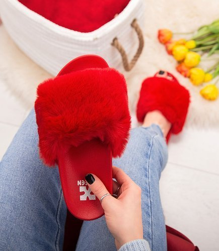 Klapki damskie Queen Vivi 218-177 Czerwone