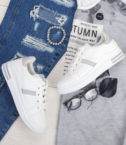 Buty sportowe damskie N/M HY276 Biało-Srebrne