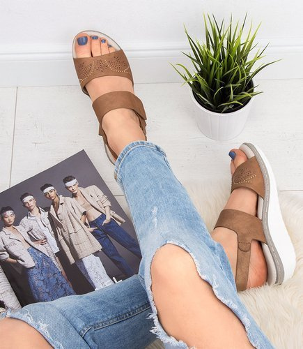 Sandałki damskie Skotnicki S-3-6027 Brązowe