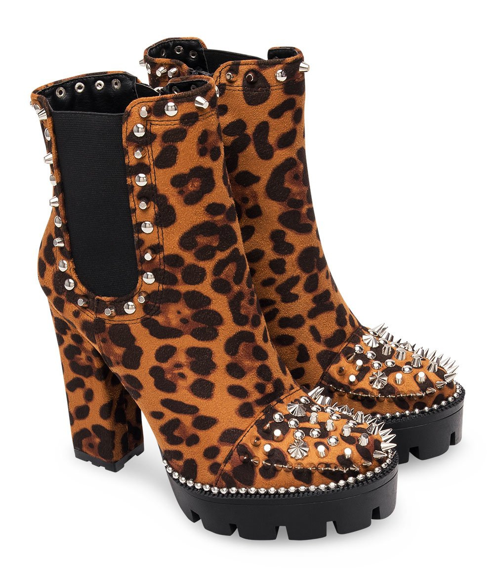 Botki damskie N/M 18803-1 Panterka