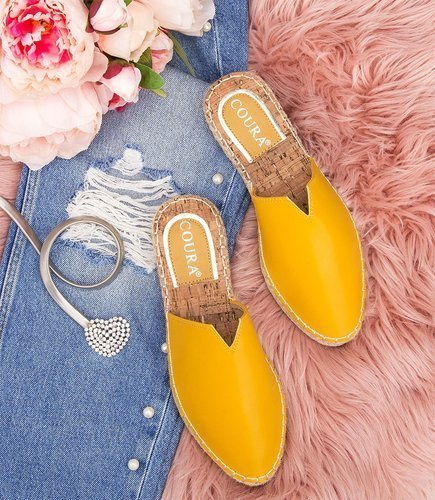 Klapki damskie Coura 7828 Żółte