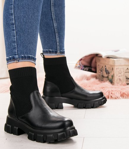 Botki damskie N/M HQ253 Czarne