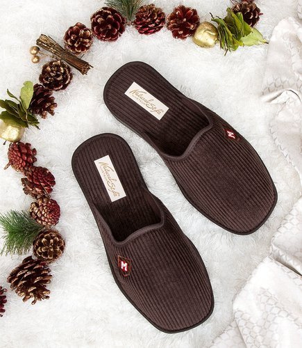 Kapcie męskie Natural Style NS-251 Brązowe