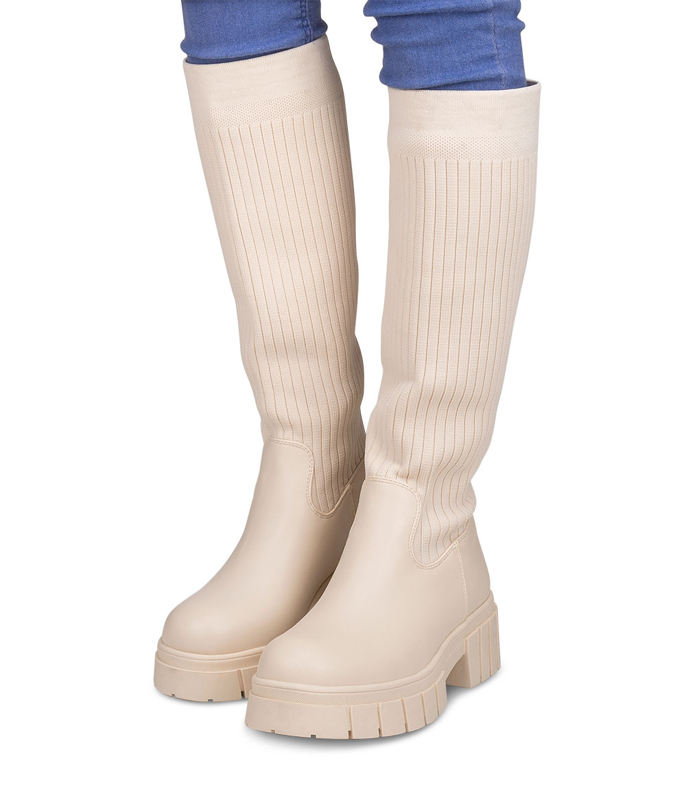 Kozaki damskie Sixth Sens JW170 Beżowe