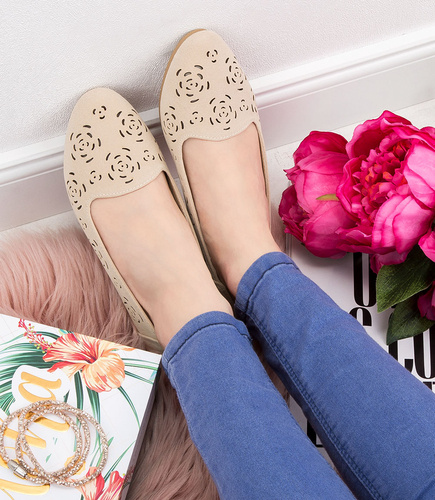 Balerinki damskie Skotnicki P-3-0584 Beżowe