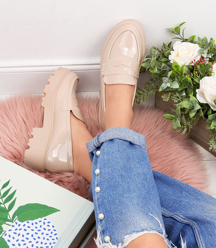 Mokasyny damskie Sixth Sens 888-588A Beżowe