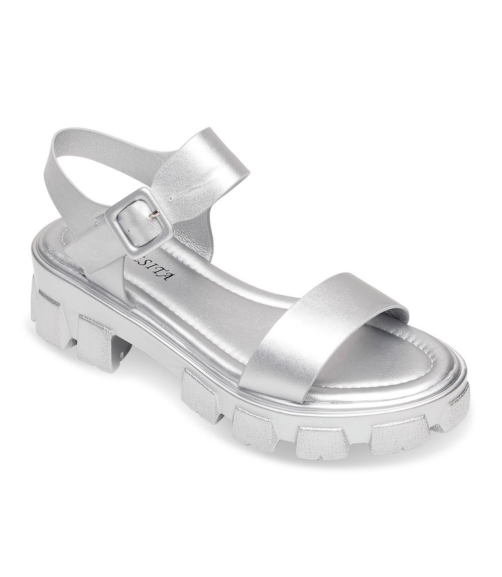 Sandałki damskie Shoesita K-8057 Srebrne