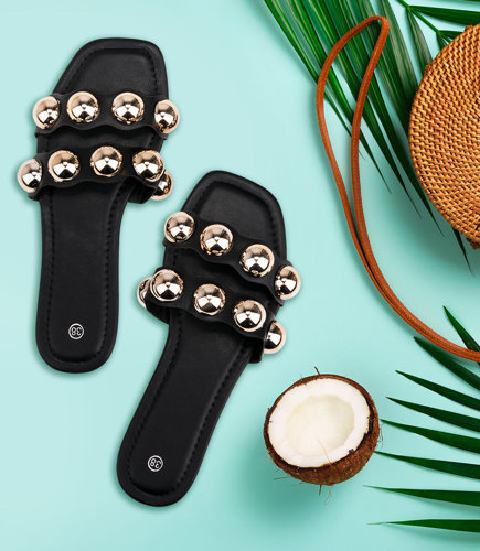 Klapki damskie N/M F-04-01 Czarne