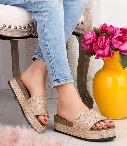 Klapki damskie Sixth Sens YT-67 Szampańskie