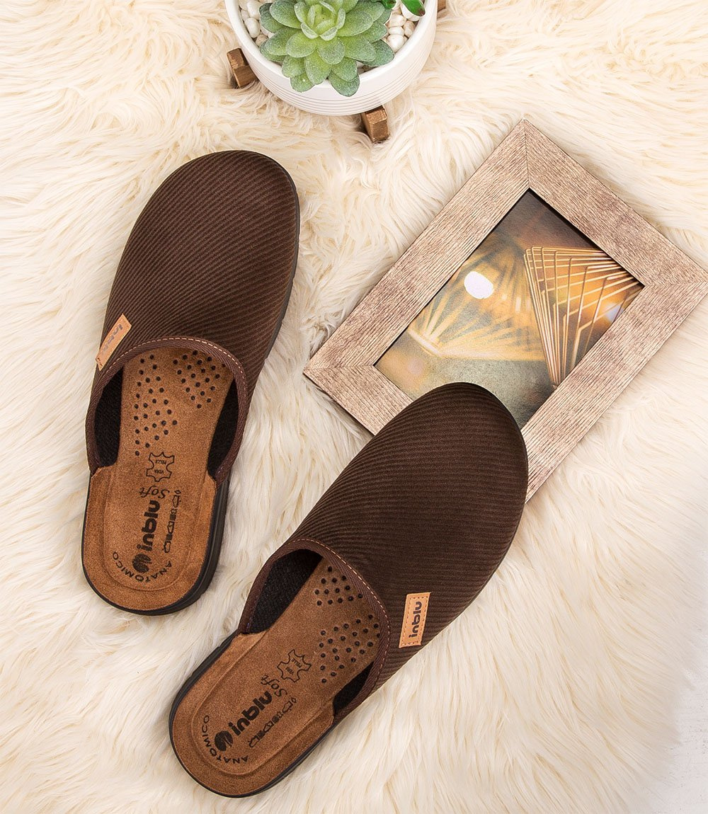 Kapcie męskie Inblu BG-43 Brązowe