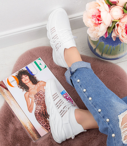 Buty sportowe damskie N/M 88-53 Białe