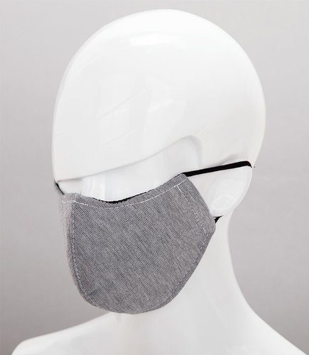 Maseczka ochronna na twarz - Ciemno-Szara z Czarną gumką