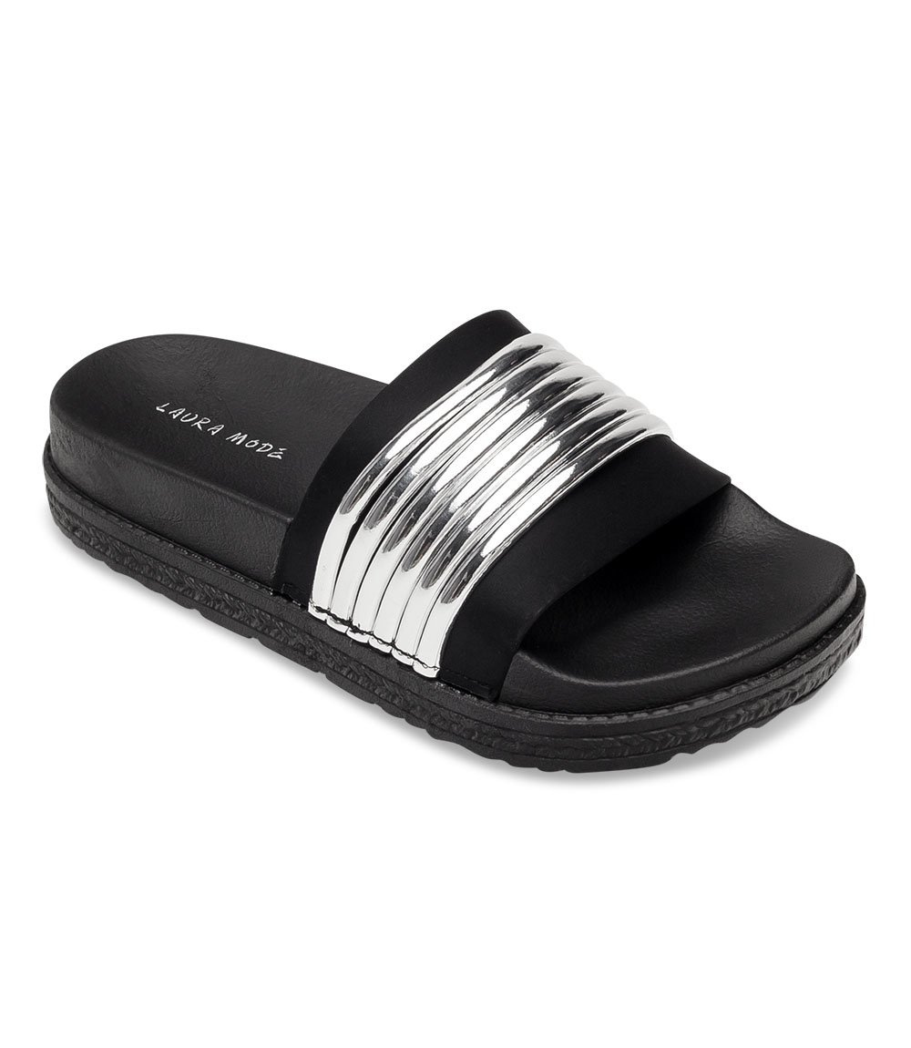 Klapki damskie Laura Mode WL035 Srebrne