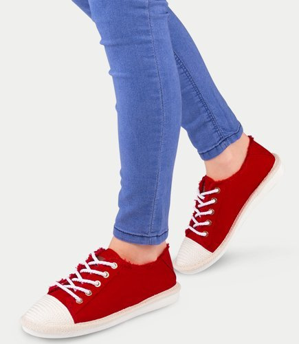 Trampki damskie Ideal Shoes X-9716 Czerwone
