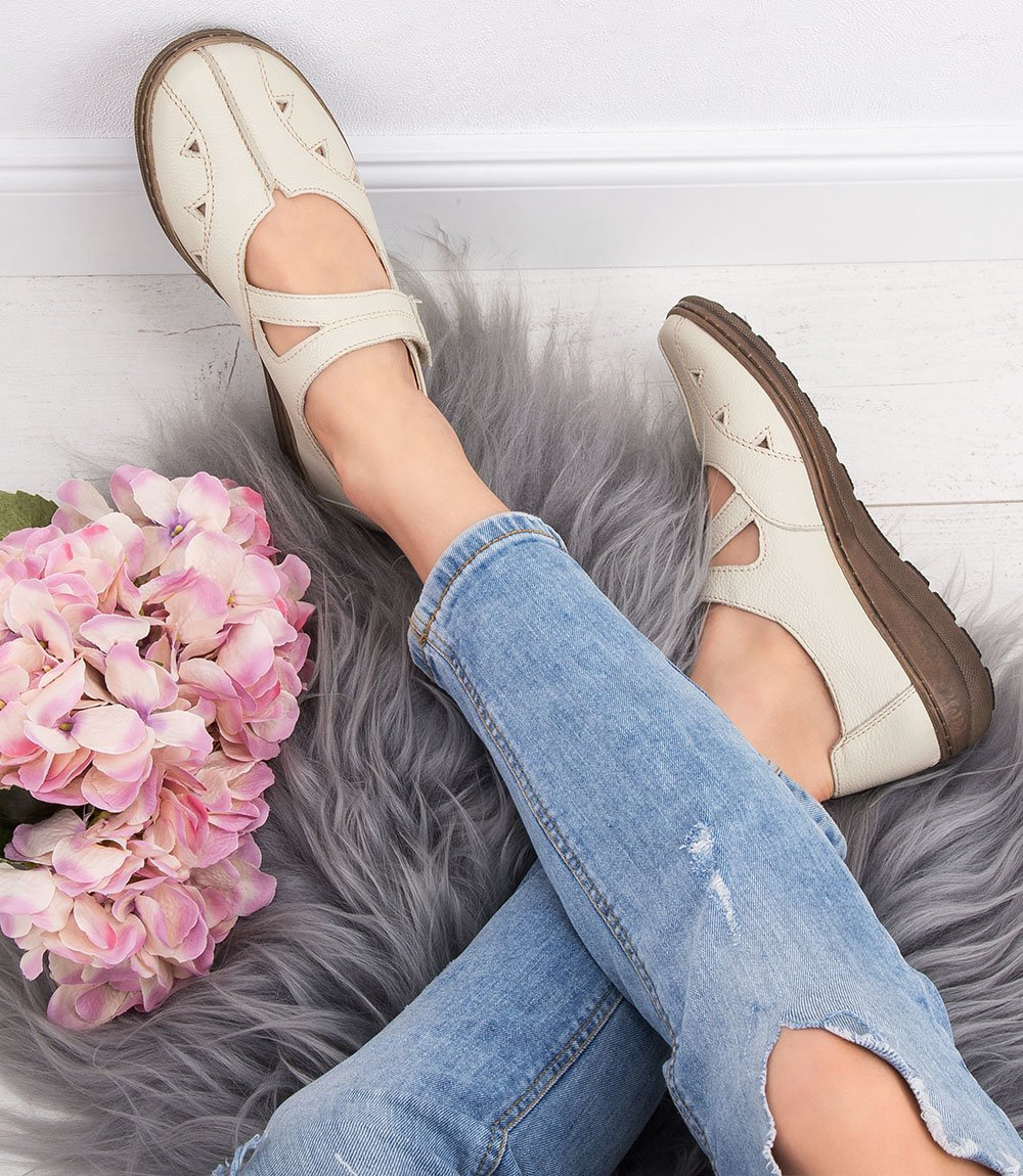 Półbuty damskie Helios 376 Ecru