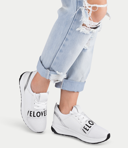 Buty sportowe damskie Ideal Shoes X-9703 Białe