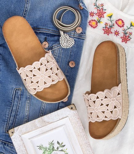 Klapki damskie Sixth Sens YT-66 Beżowe