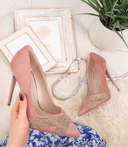 Czółenka damskie Mulanka B-84 Różowe