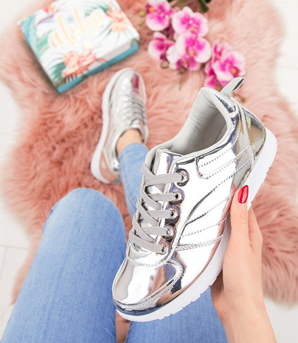 Buty sportowe Real Clothing A-3-754040 Srebrne