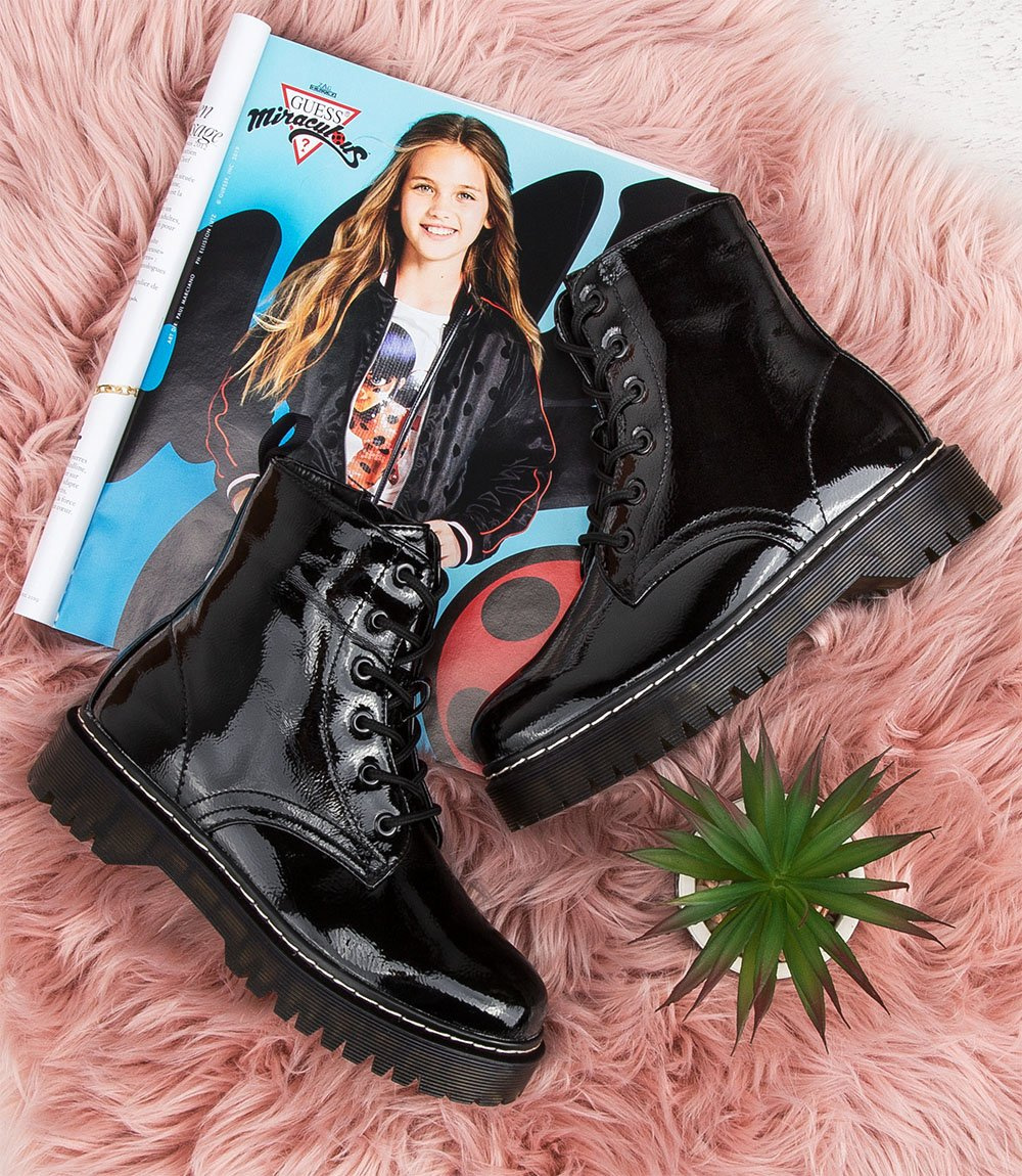 Glany dziewczęce N/M 19002-3B Czarne