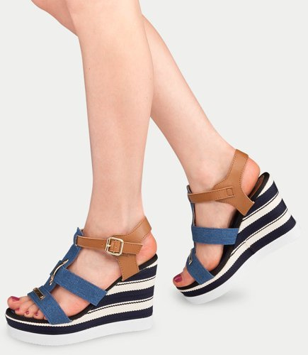 Sandały damskie Foreverfolie YQ05 Niebieskie