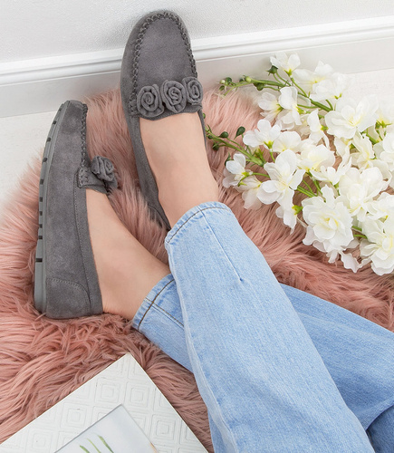 Mokasyny damskie Skotnicki P-3-0582 Szare