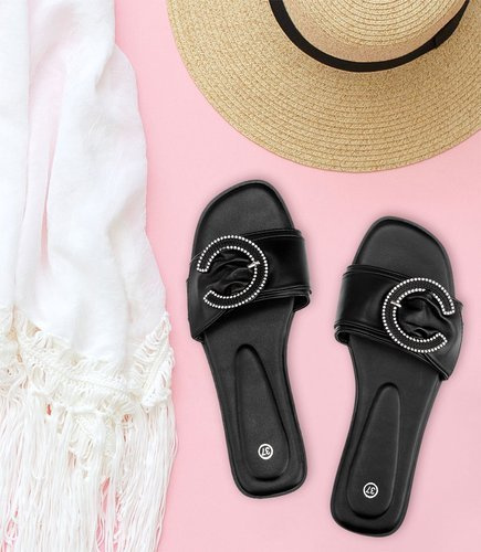 Klapki damskie N/M F-32 Czarne