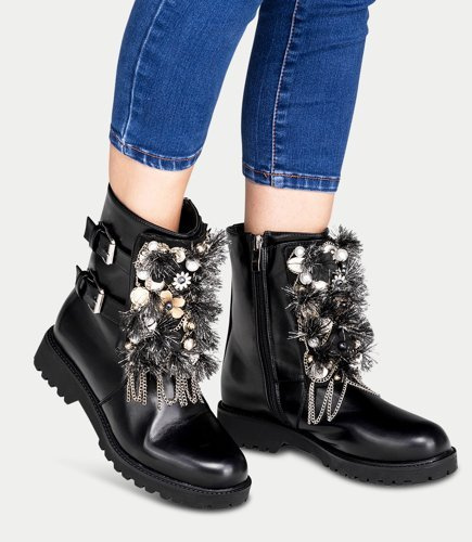 Botki damskie Ideal Shoes ES8519 Czarne