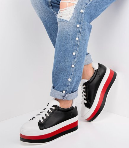 Buty sportowe damskie Ideal Shoes U-6273 Białe