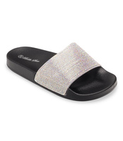 Klapki damskie z cyrkoniami Bello Star S66 Czarne